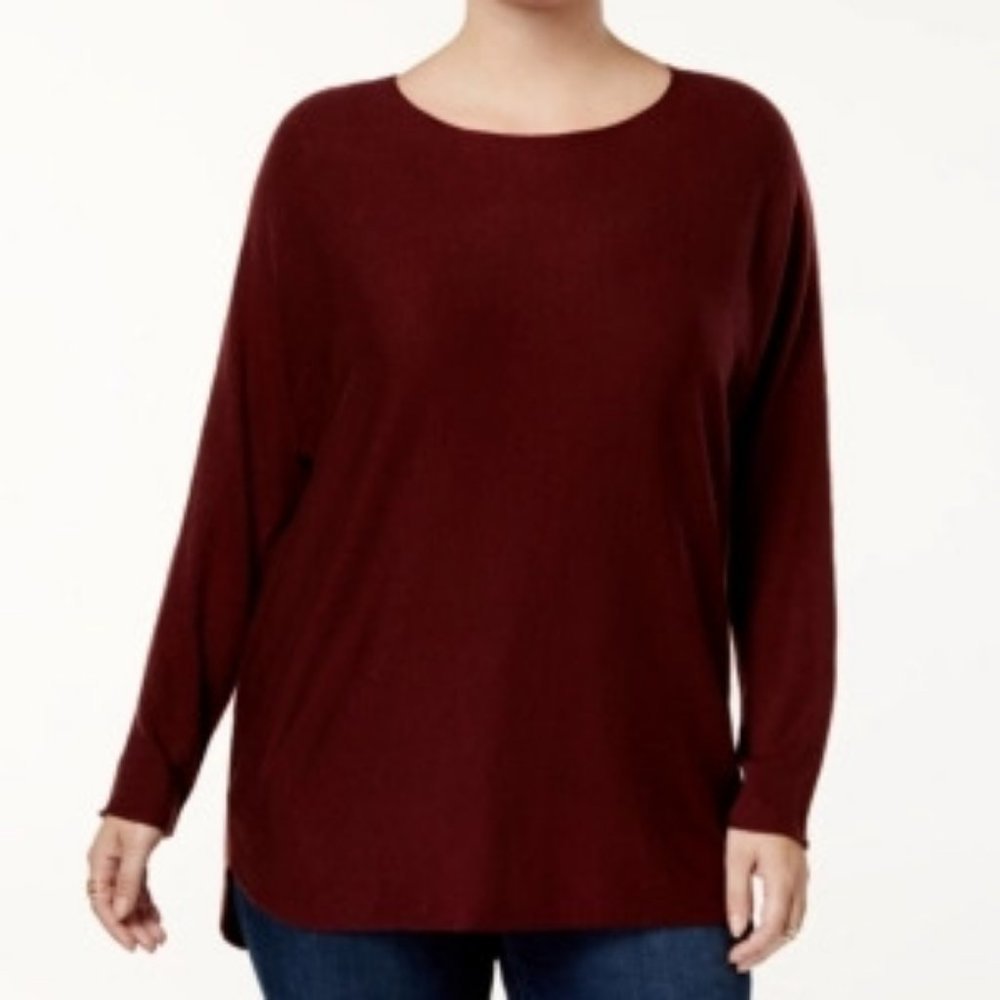 INC Plus Size Long-Sleeve High Low Sweater